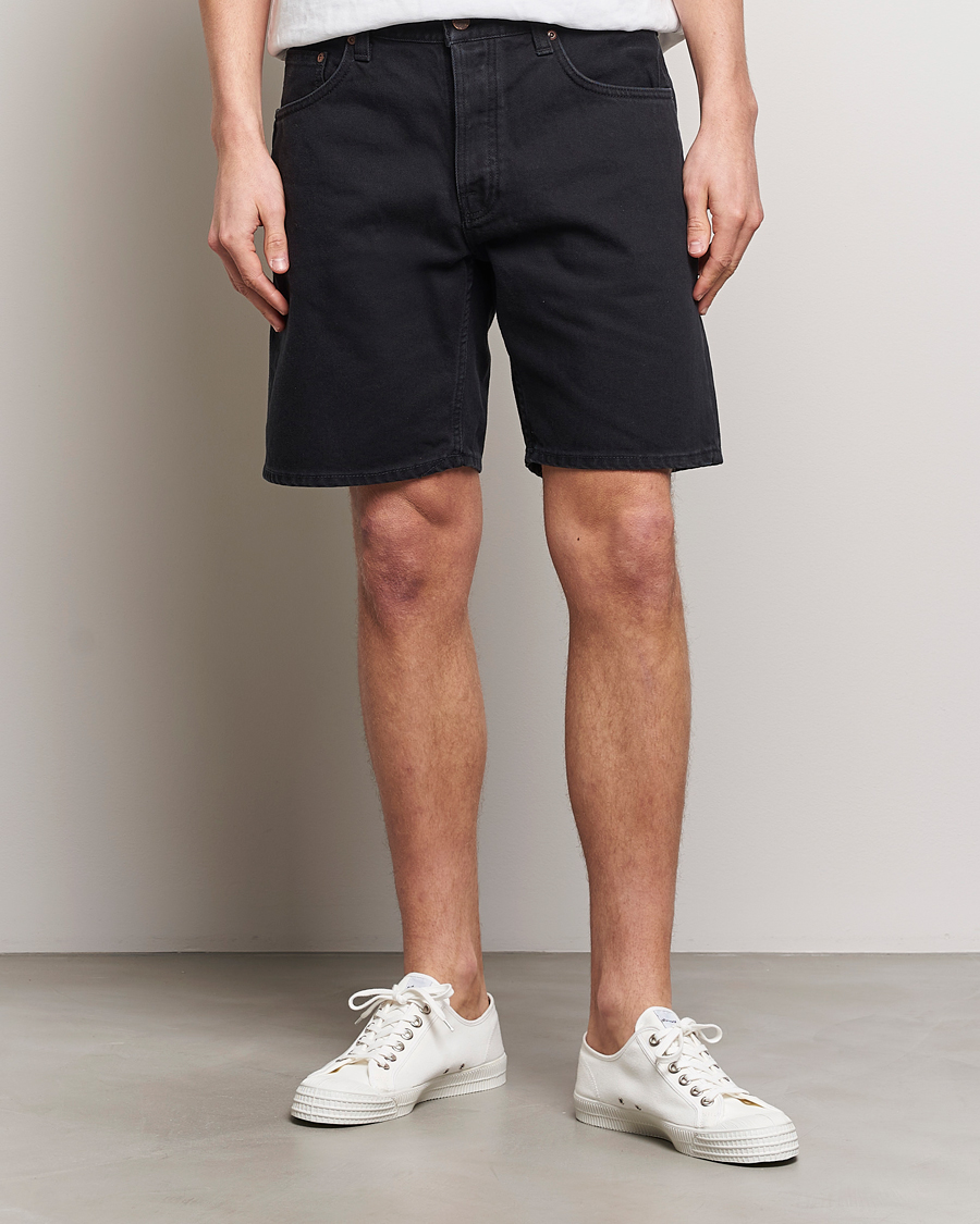 Hombres |  | Nudie Jeans | Seth Denim Shorts Aged Black
