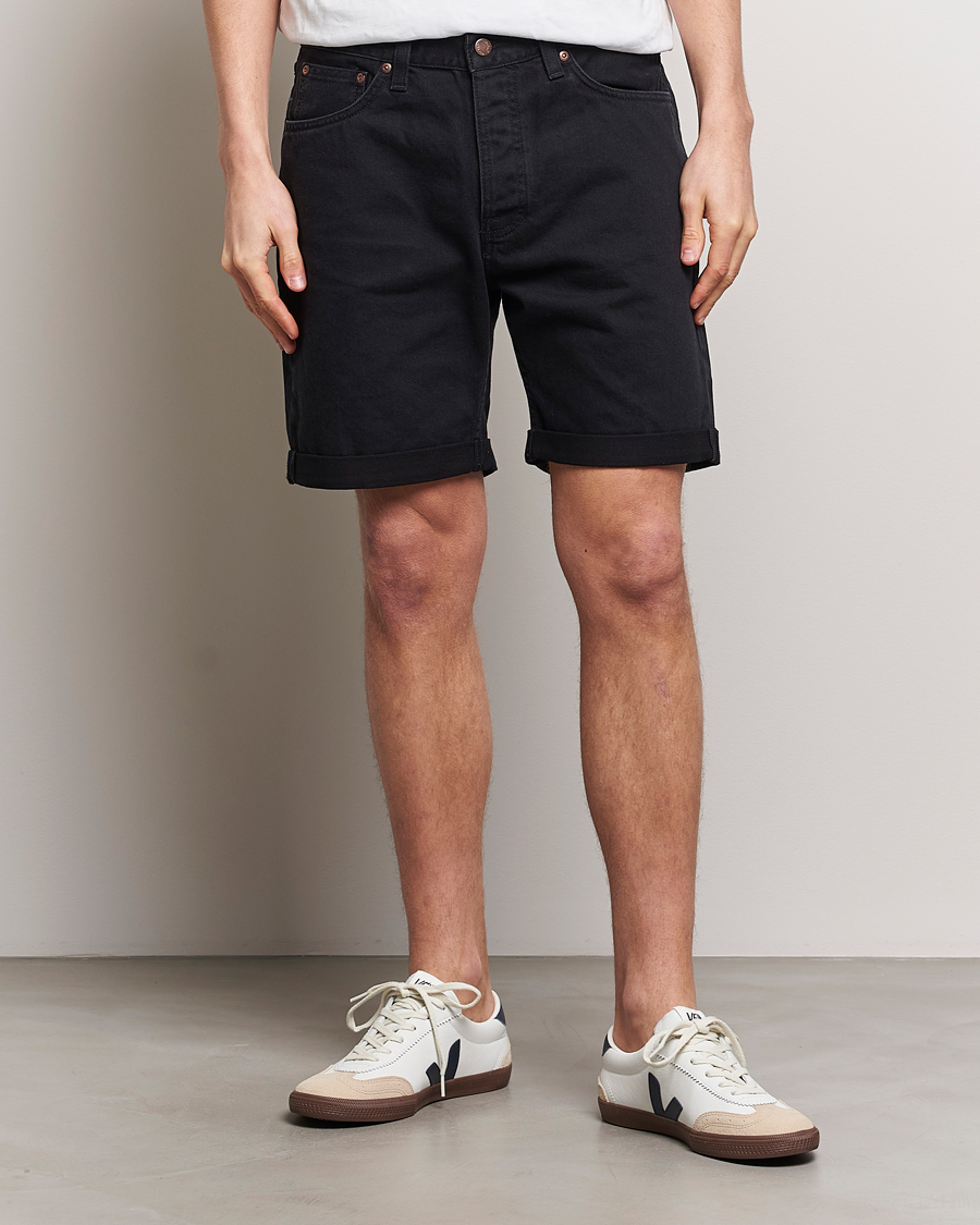 Hombres |  | Nudie Jeans | Josh Denim Shorts Aged Black