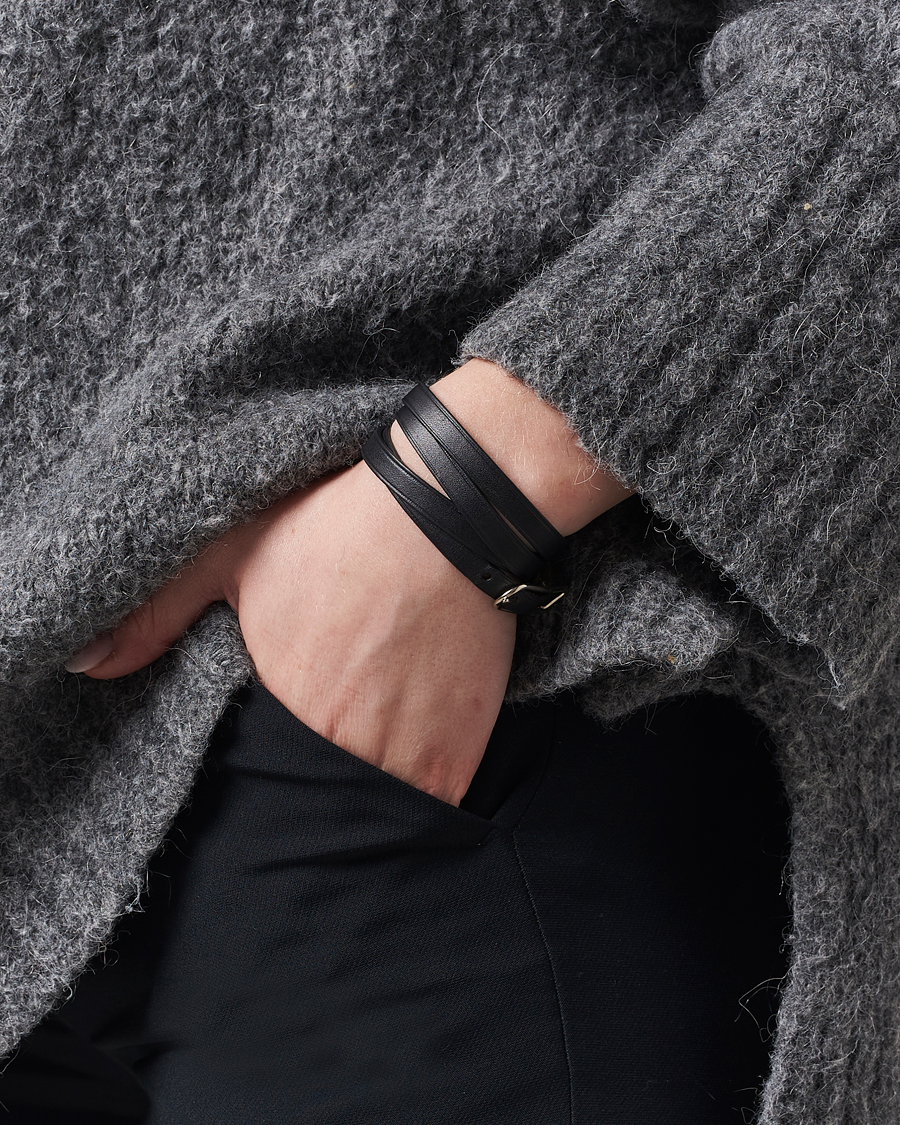 Hombres |  | Hermès Pre-Owned | API1 Leather Bracelet Black