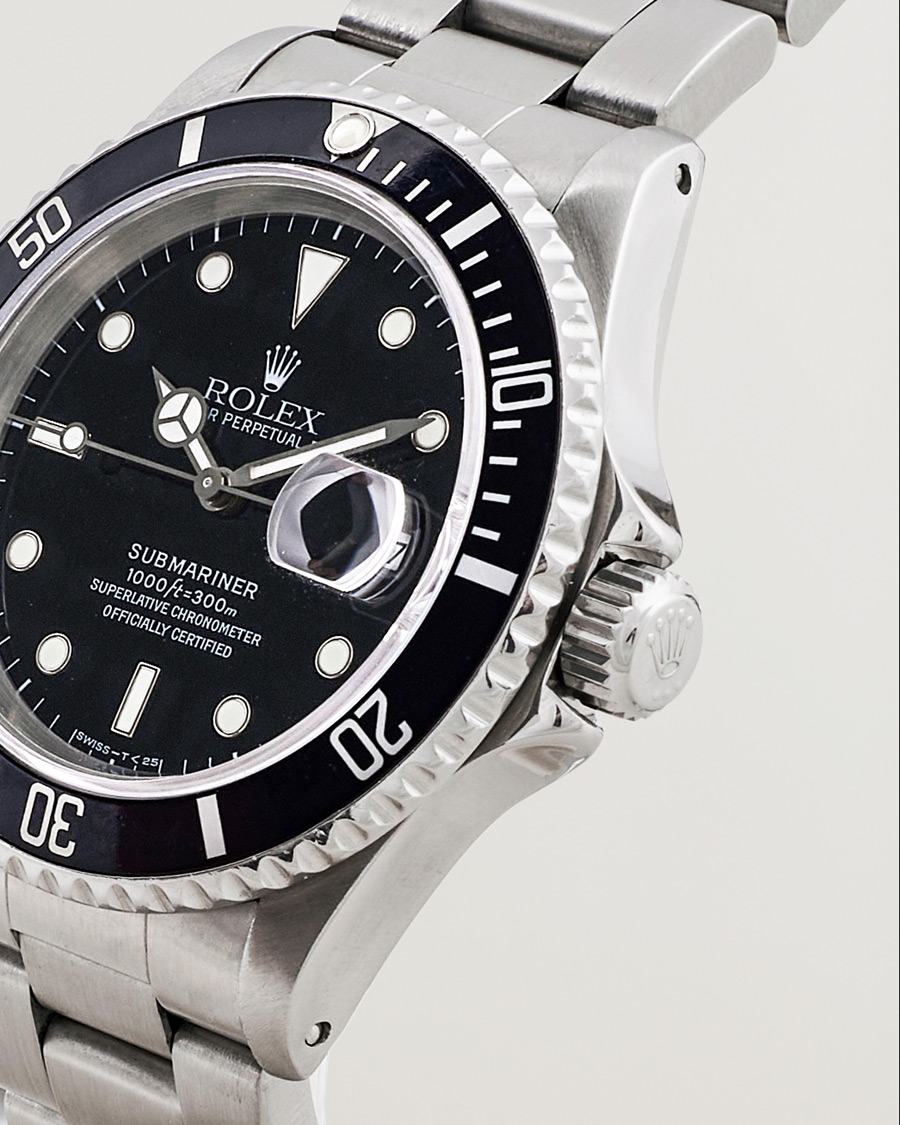 Hombres | Rolex Pre-Owned Submariner 16610 Oyster Perpetual Steel Black Silver | Rolex Pre-Owned | Submariner 16610 Oyster Perpetual Steel Black Silver