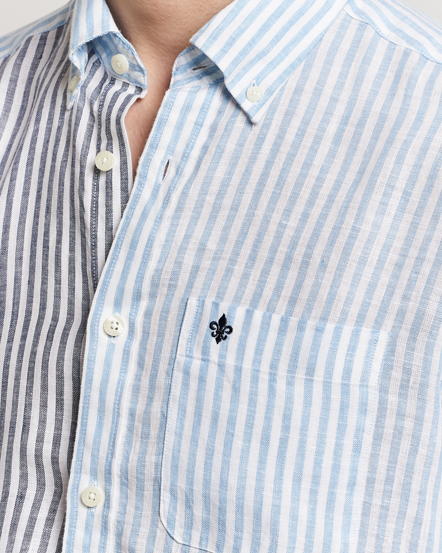 Hombres | Camisas | Morris | Douglas Linen Mix Shirt Blue