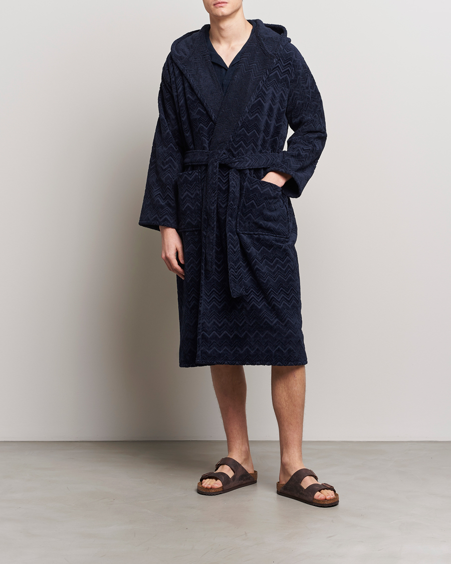 Hombres | Pijamas y batas | Missoni Home | Chalk Bath Robe Navy