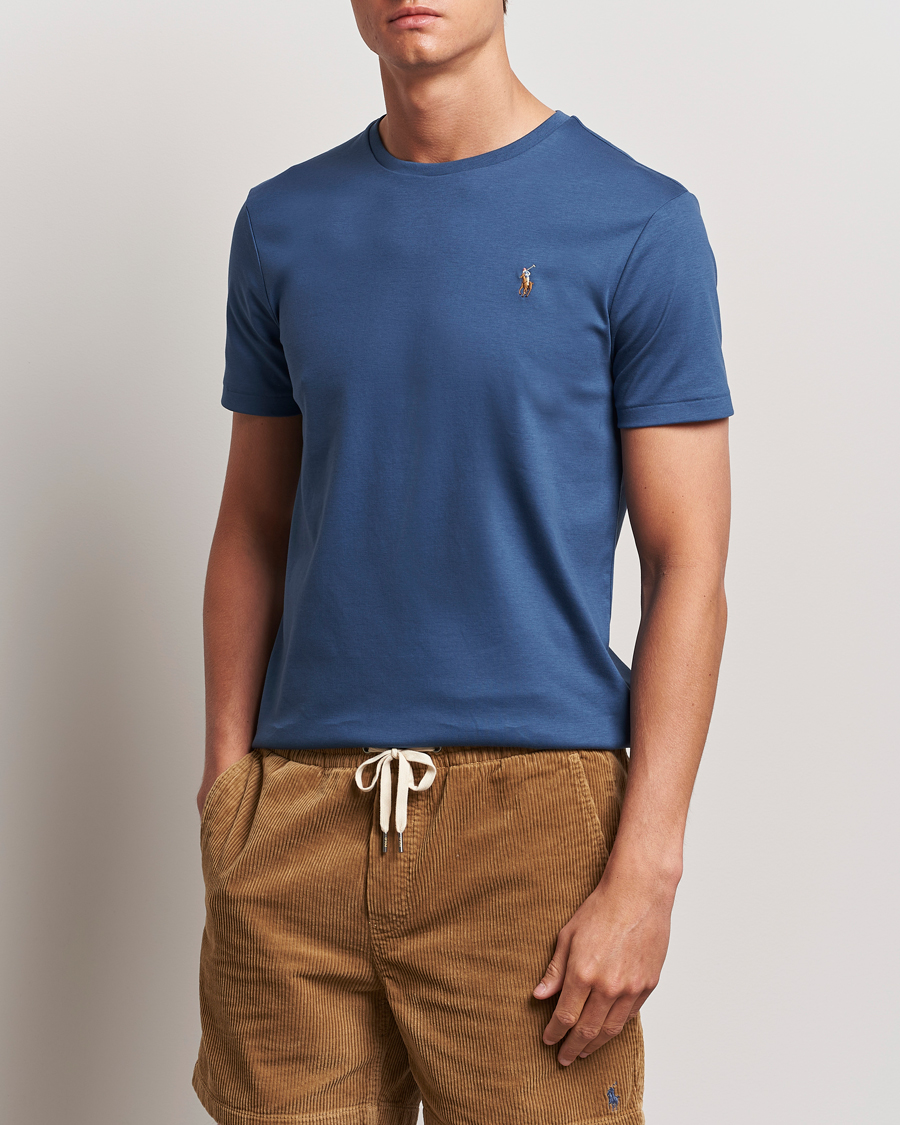 Hombres |  | Polo Ralph Lauren | Luxury Pima Cotton Crew Neck T-Shirt Clancy Blue
