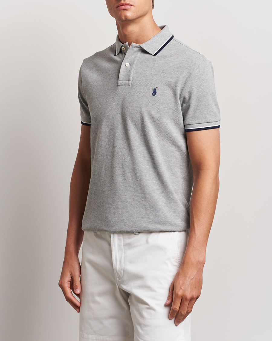 Hombres |  | Polo Ralph Lauren | Custom Slim Fit Tipped Polo Andover Heather