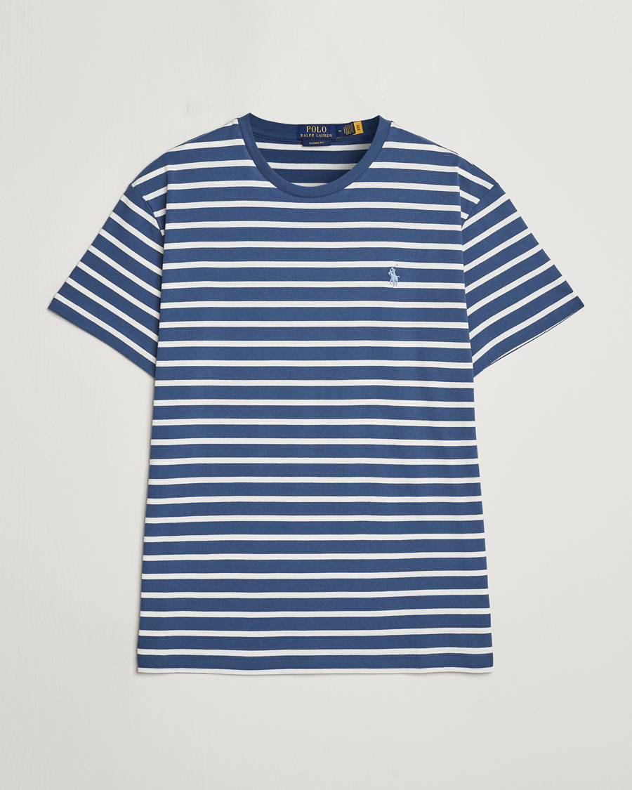 Hombres | Camisetas | Polo Ralph Lauren | Striped Crew Neck T-Shirt Clancy Blue/Nevis