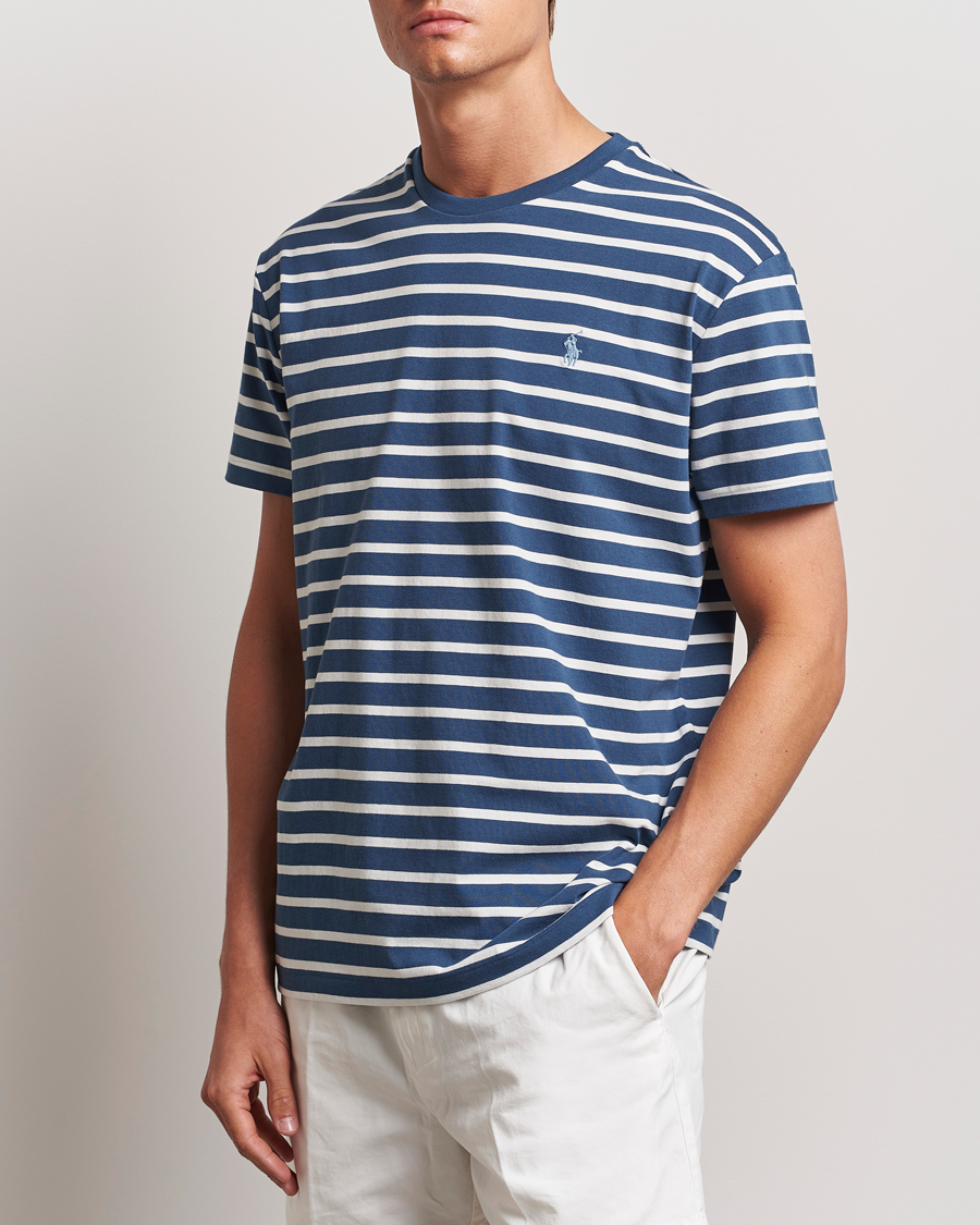 Hombres |  | Polo Ralph Lauren | Striped Crew Neck T-Shirt Clancy Blue/Nevis
