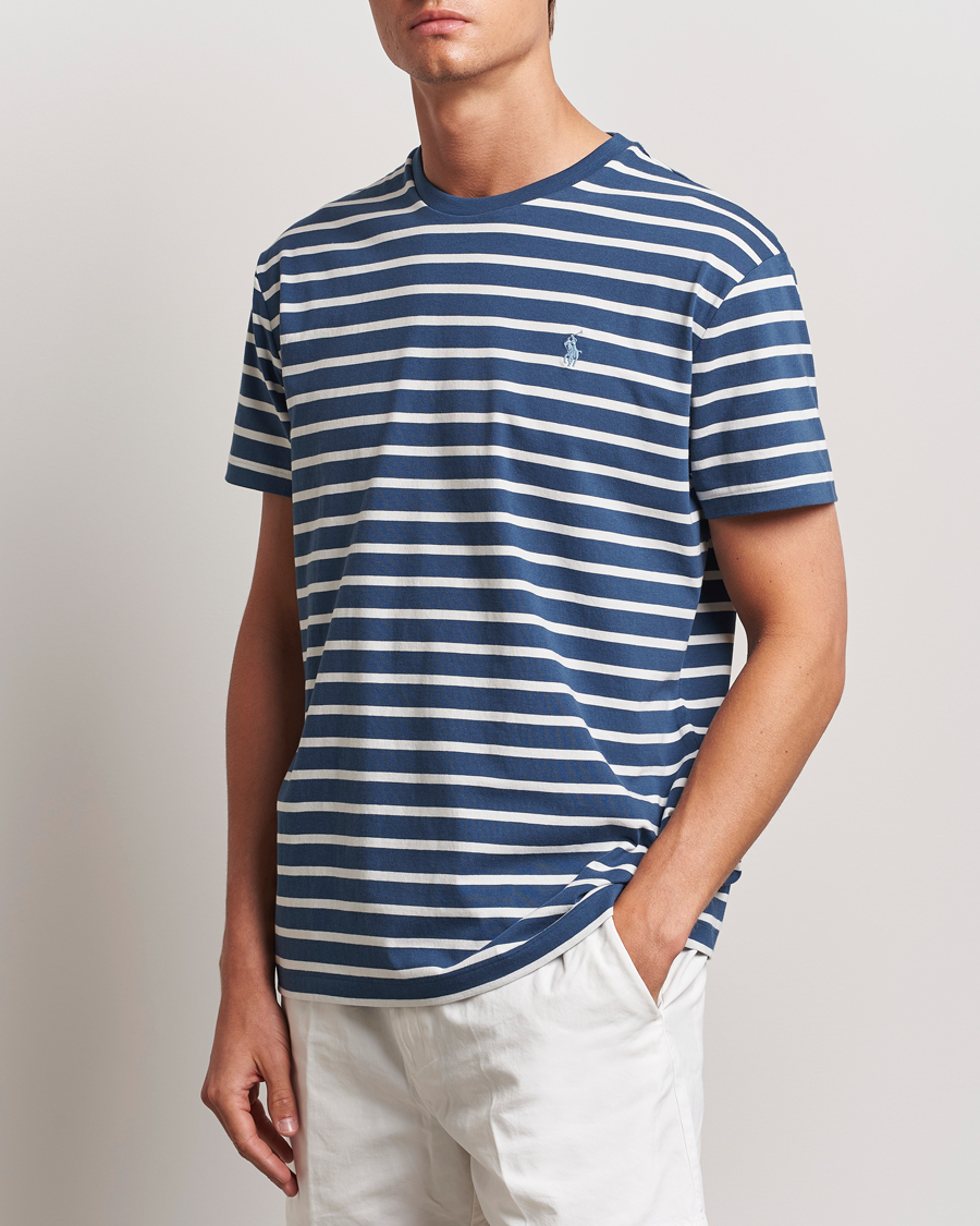 Hombres | Camisetas | Polo Ralph Lauren | Striped Crew Neck T-Shirt Clancy Blue/Nevis