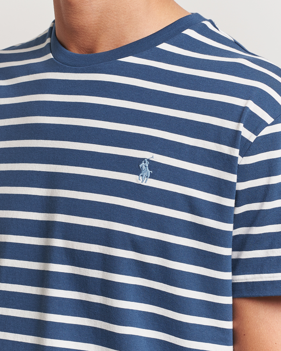 Hombres | Camisetas | Polo Ralph Lauren | Striped Crew Neck T-Shirt Clancy Blue/Nevis