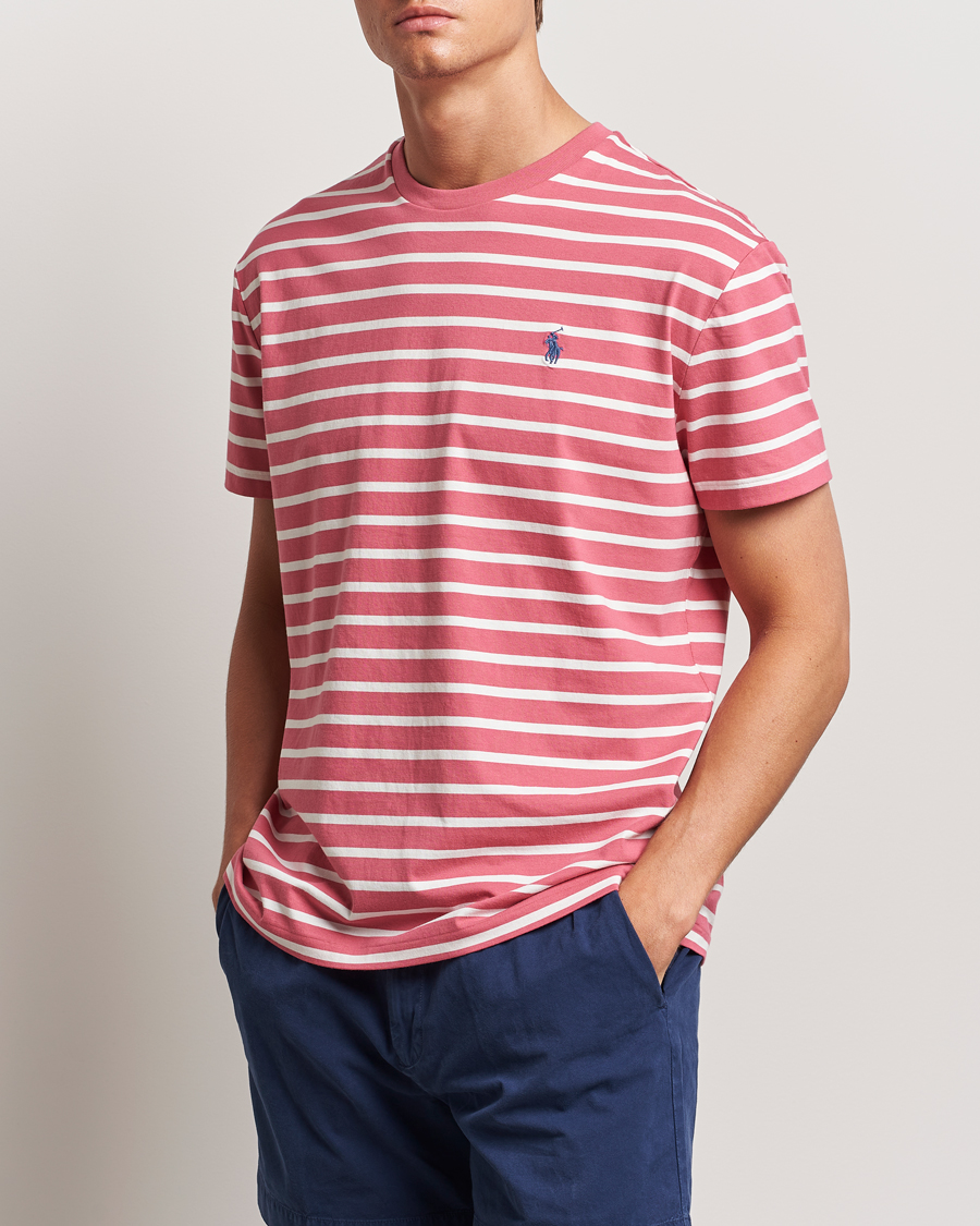 Hombres |  | Polo Ralph Lauren | Striped Crew Neck T-Shirt Adirondack Red/Nevis