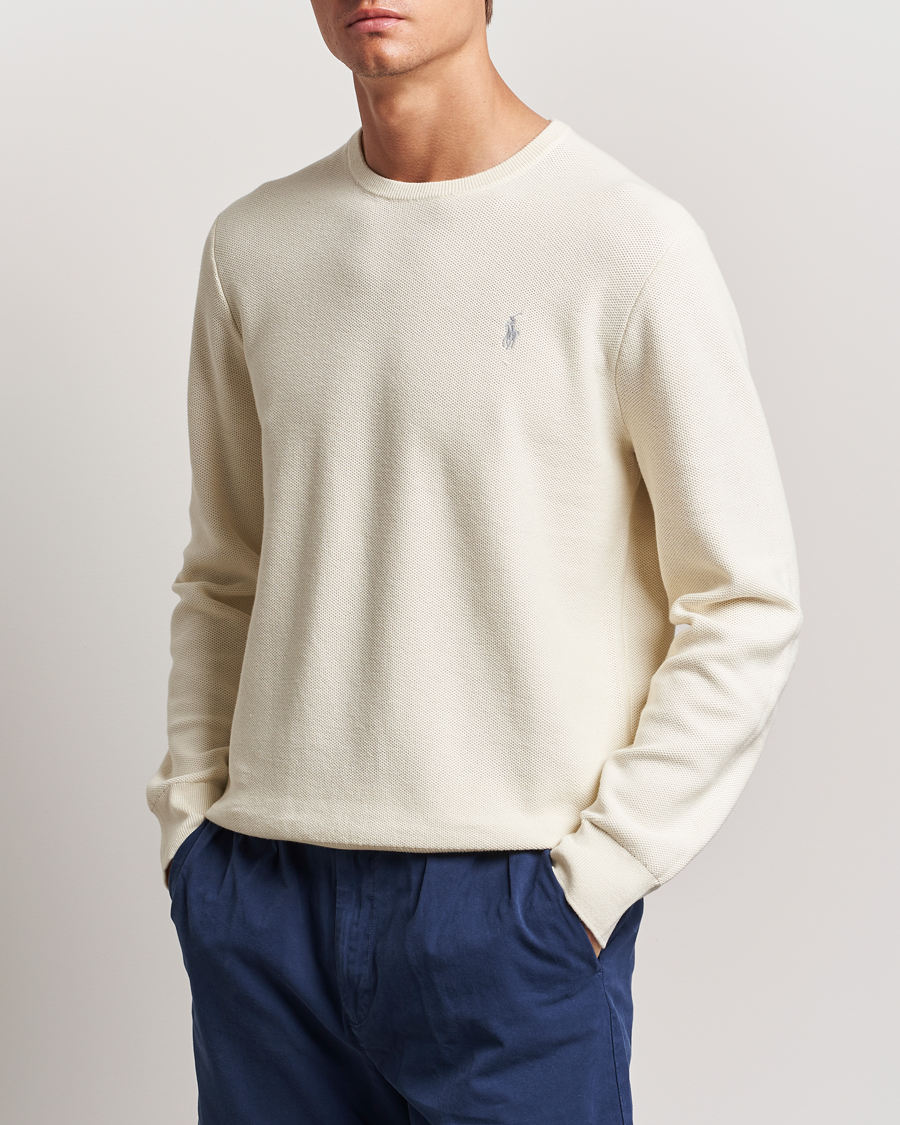 Hombres |  | Polo Ralph Lauren | Textured Crew Neck Sweater Herbal Milk