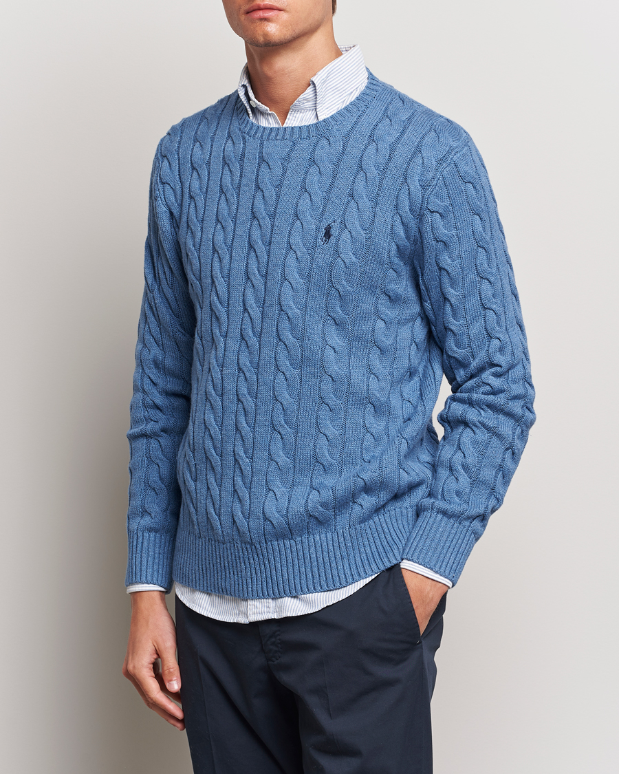 Hombres |  | Polo Ralph Lauren | Cotton Cable Pullover Lake Heather