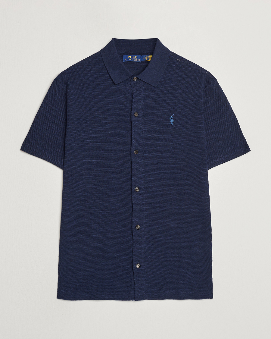 Hombres | Camisas | Polo Ralph Lauren | Textured Knitted Short Sleeve Shirt Bright Navy