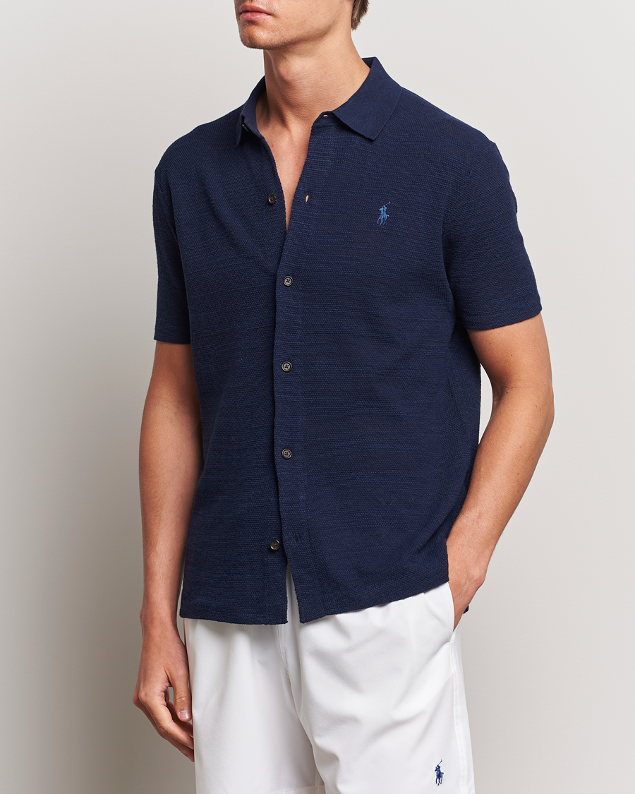 Hombres | Camisas | Polo Ralph Lauren | Textured Knitted Short Sleeve Shirt Bright Navy
