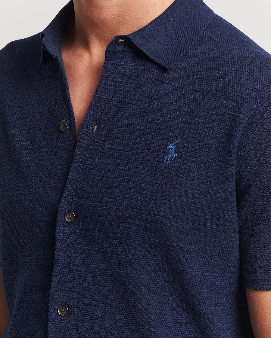 Hombres | Camisas | Polo Ralph Lauren | Textured Knitted Short Sleeve Shirt Bright Navy