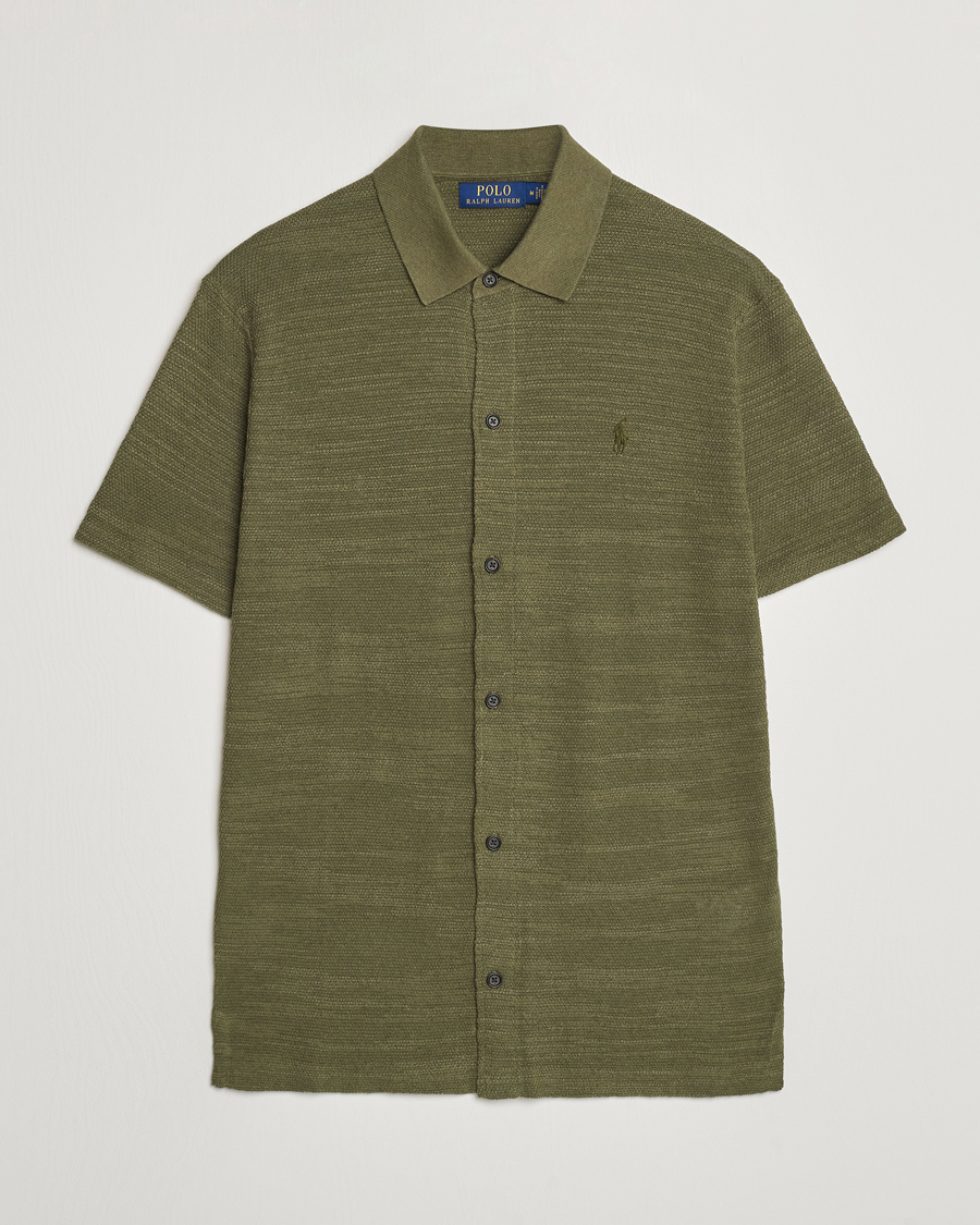 Hombres | Camisas | Polo Ralph Lauren | Textured Knitted Short Sleeve Shirt Thermal Green