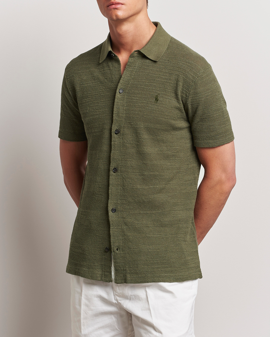 Hombres | Camisas | Polo Ralph Lauren | Textured Knitted Short Sleeve Shirt Thermal Green