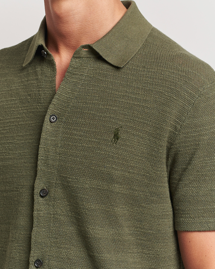 Hombres | Camisas | Polo Ralph Lauren | Textured Knitted Short Sleeve Shirt Thermal Green
