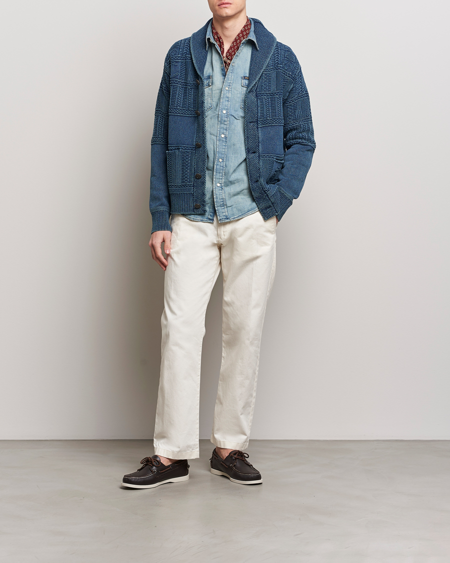 Hombres | Jerséis y prendas de punto | Polo Ralph Lauren | Knitted Shawl Collar Cardigan Dark Indigo