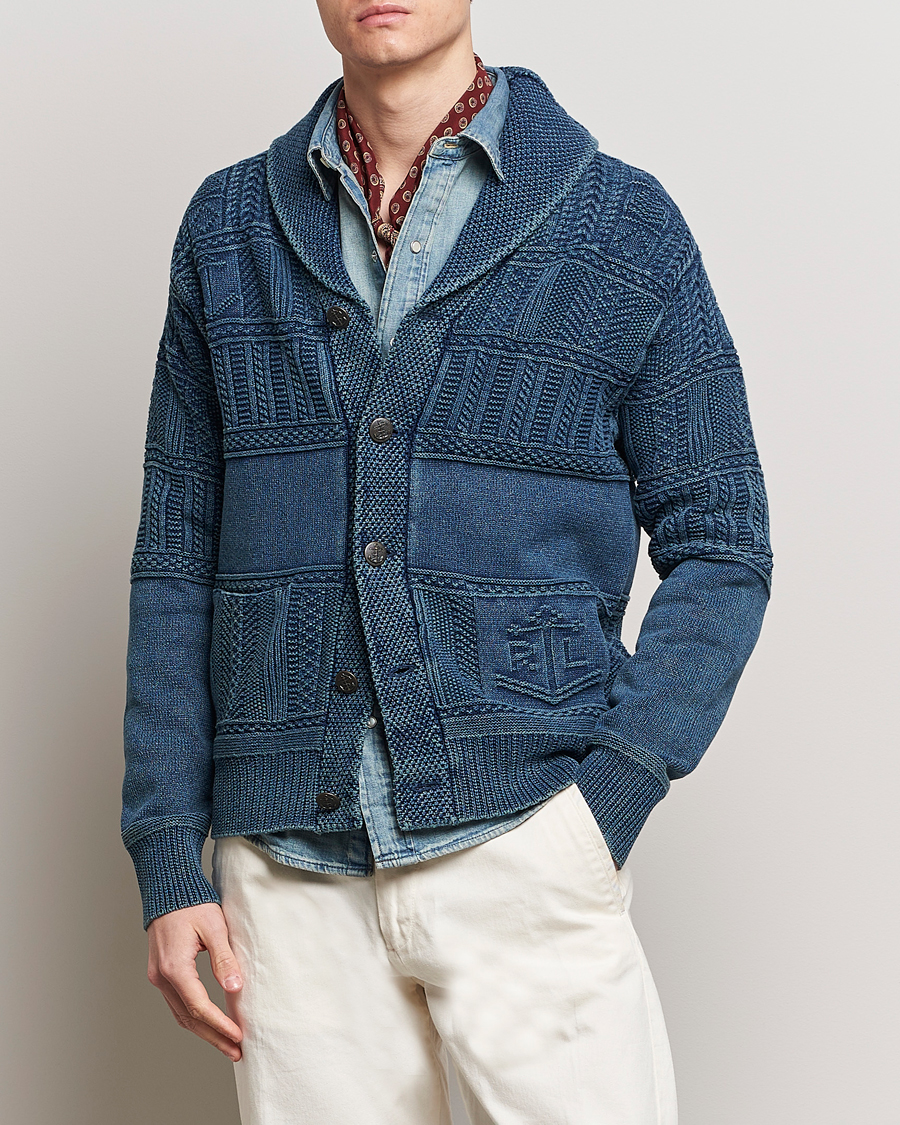 Hombres | Jerséis y prendas de punto | Polo Ralph Lauren | Knitted Shawl Collar Cardigan Dark Indigo