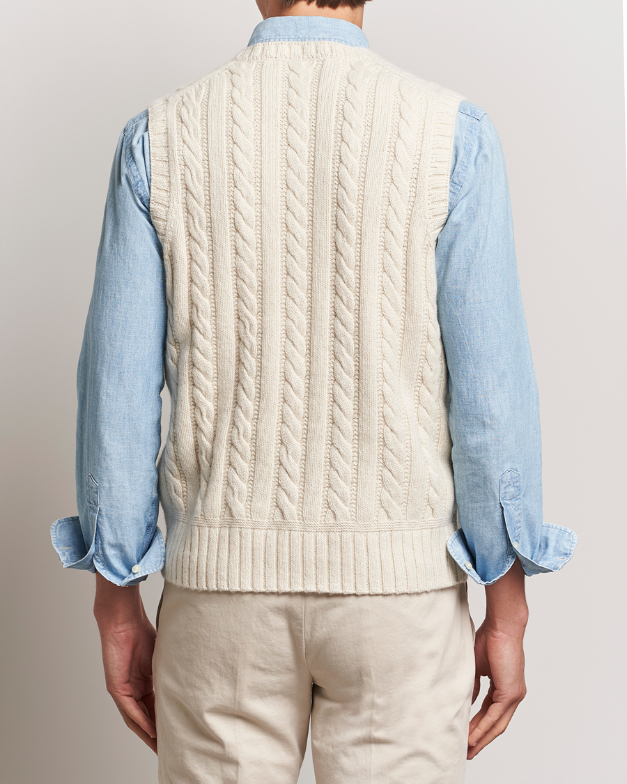 Hombres | Jerséis y prendas de punto | Polo Ralph Lauren | Cotton Aran Knitted Vest Cream