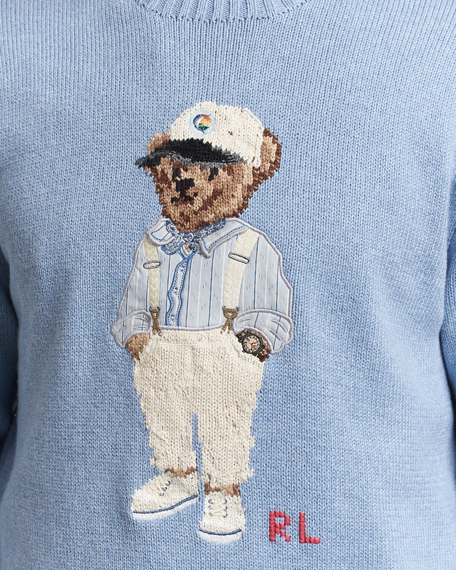Hombres | Jerséis y prendas de punto | Polo Ralph Lauren | Knitted Hemingway Bear Sweater Driftwood Blue