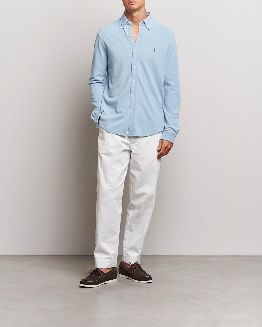 Hombres | Camisas | Polo Ralph Lauren | Featherweight Mesh Shirt Light Indigo