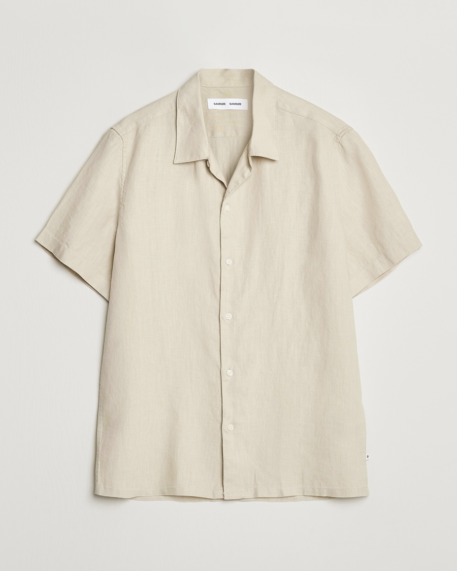 Hombres | Camisas | Samsøe Samsøe | Saavan Linen Short Sleeve Shirt Castle Wall