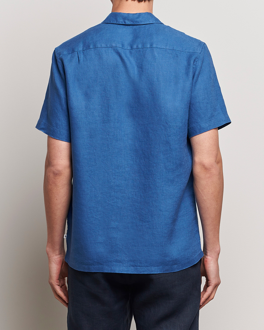 Hombres | Camisas | Samsøe Samsøe | Saavan Linen Short Sleeve Shirt Déja Vu Blue