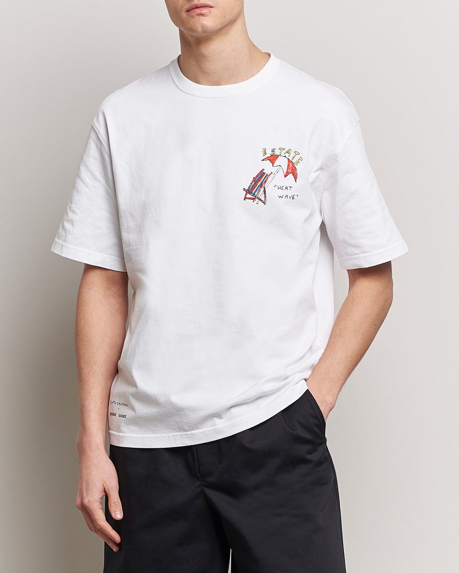 Hombres | Camisetas de manga corta | Samsøe Samsøe | Sagiotto Printed Crew Neck T-Shirt White Estate