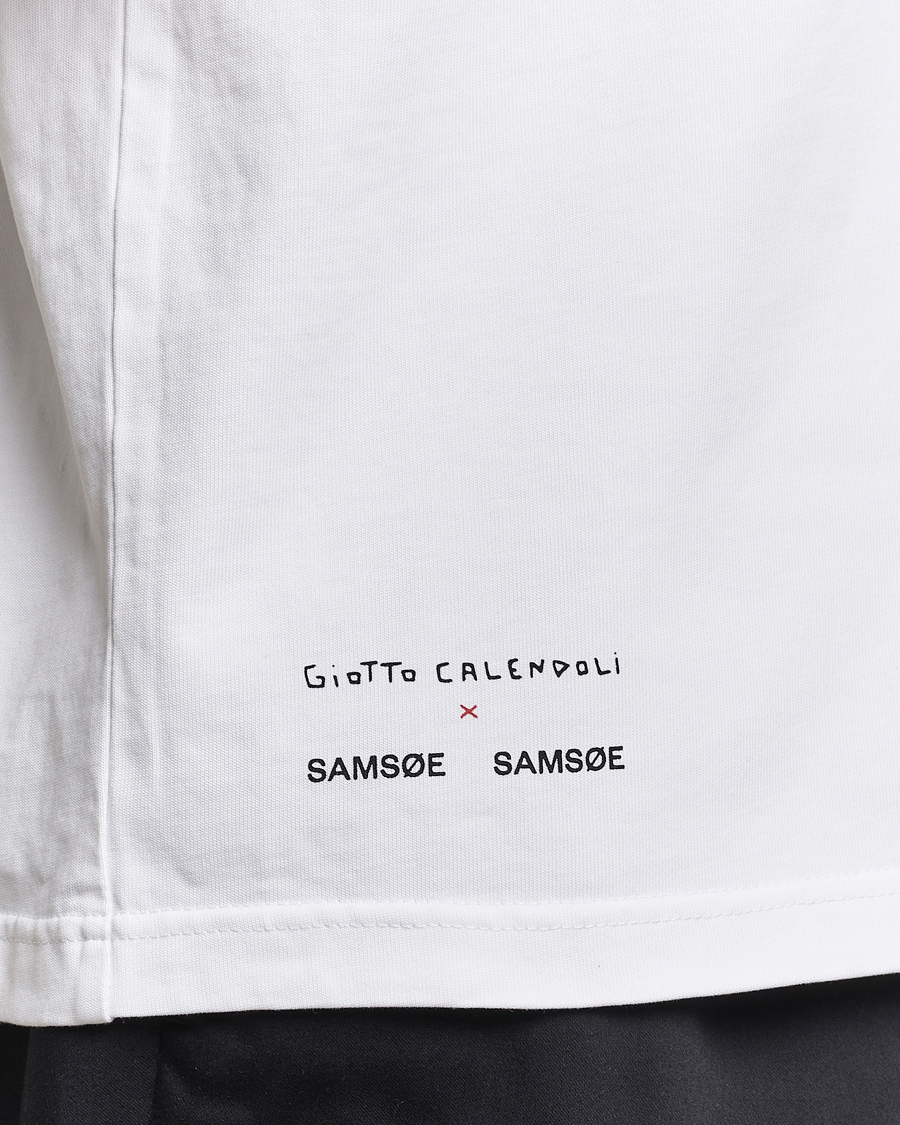 Hombres | Camisetas | Samsøe Samsøe | Sagiotto Printed Crew Neck T-Shirt White Estate