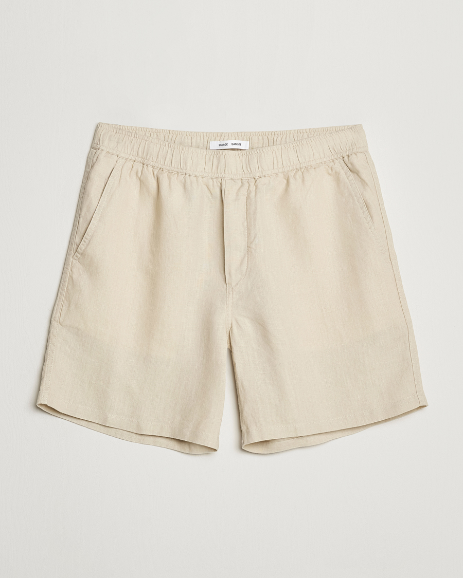 Hombres | Pantalones cortos | Samsøe Samsøe | Sajabari Linen Drawstring Shorts Castle Wall