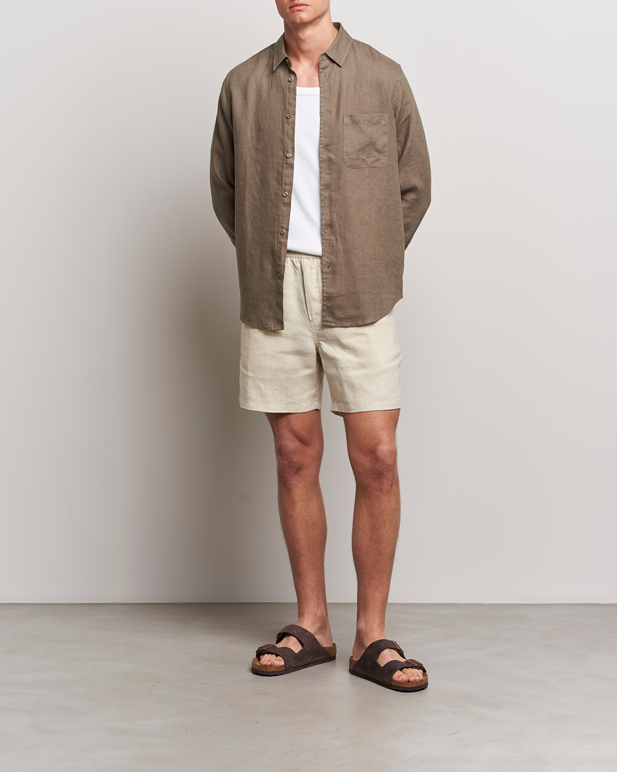 Hombres | Pantalones cortos | Samsøe Samsøe | Sajabari Linen Drawstring Shorts Castle Wall