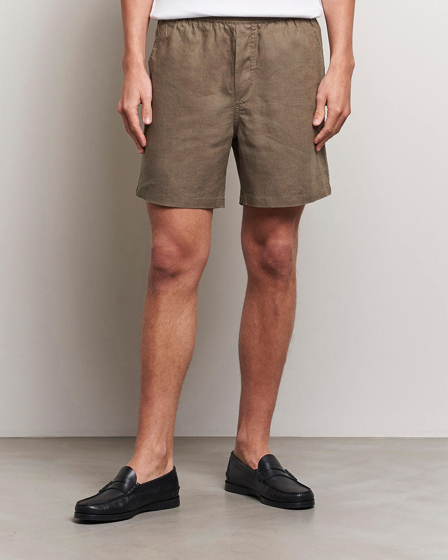 Hombres | Pantalones cortos de lino | Samsøe Samsøe | Sajabari Linen Drawstring Shorts Bungee Cord