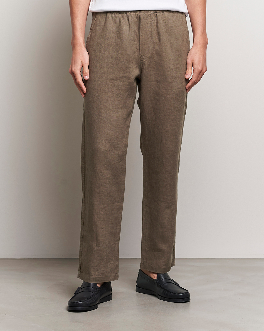 Hombres | Pantalones de lino | Samsøe Samsøe | Sajabari Linen Drawstring Trousers Bungee Cord