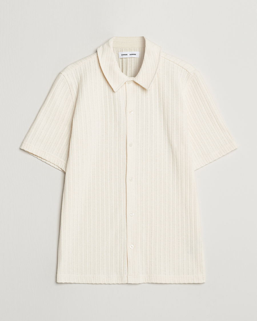 Hombres | Camisas | Samsøe Samsøe | Sakvistbro Structured Short Sleeve Shirt Clear Cream