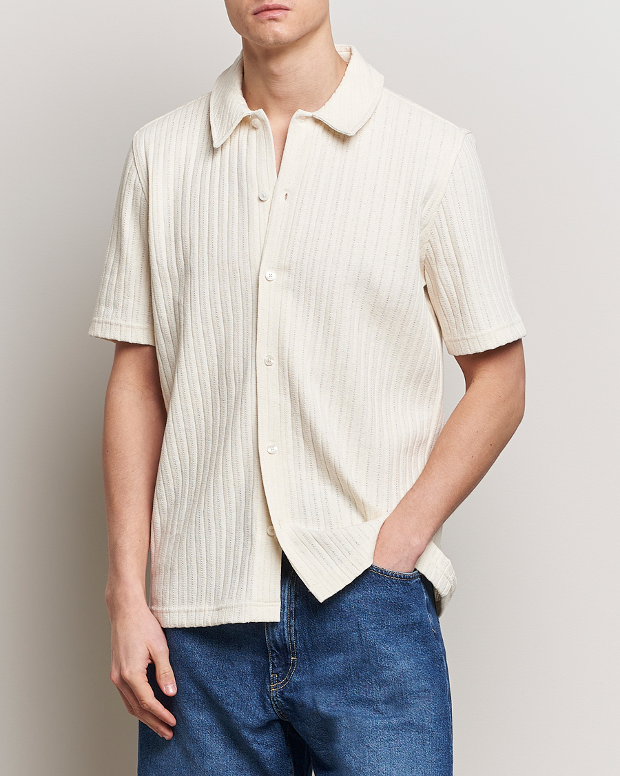 Hombres | Camisas | Samsøe Samsøe | Sakvistbro Structured Short Sleeve Shirt Clear Cream