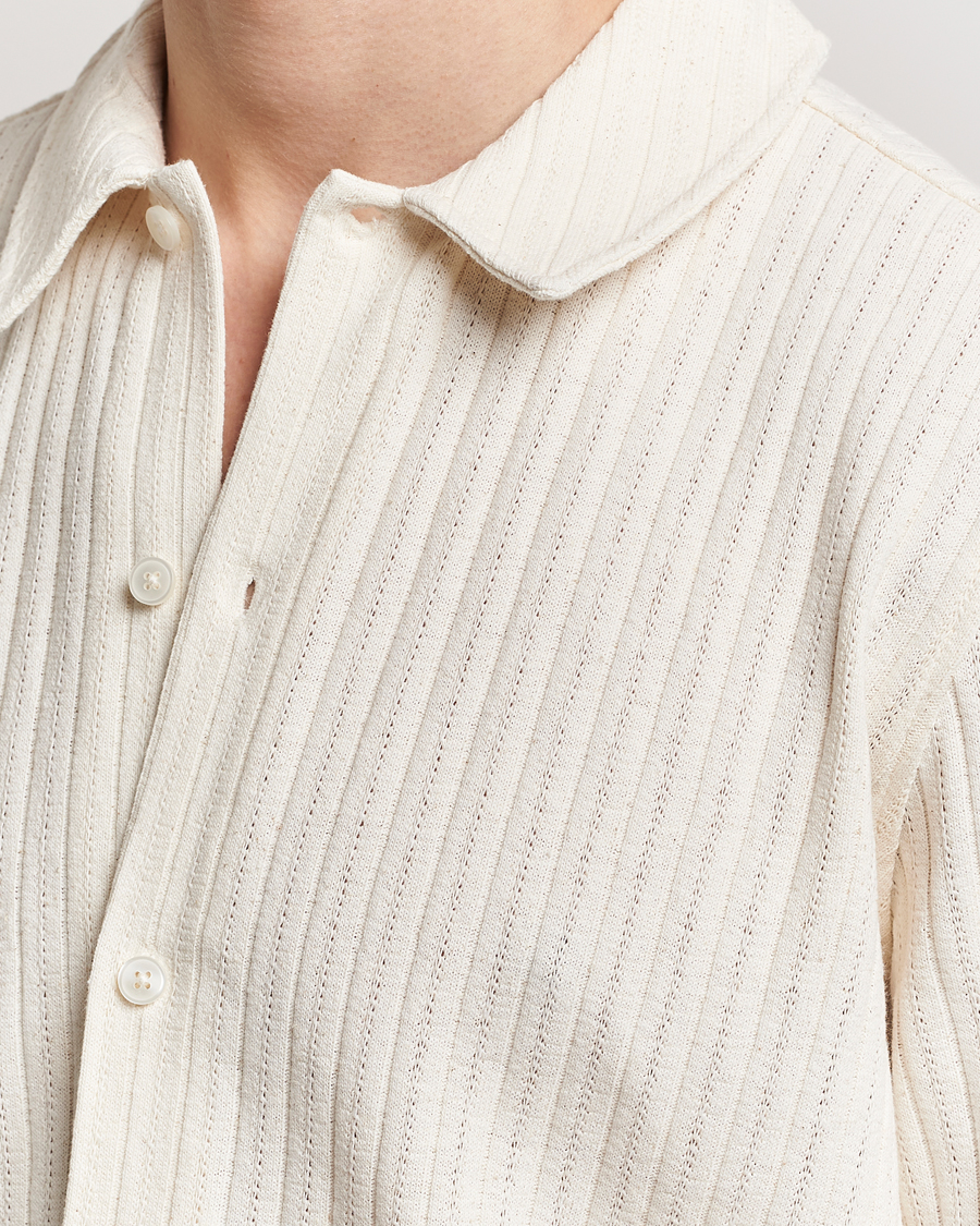 Hombres | Camisas | Samsøe Samsøe | Sakvistbro Structured Short Sleeve Shirt Clear Cream