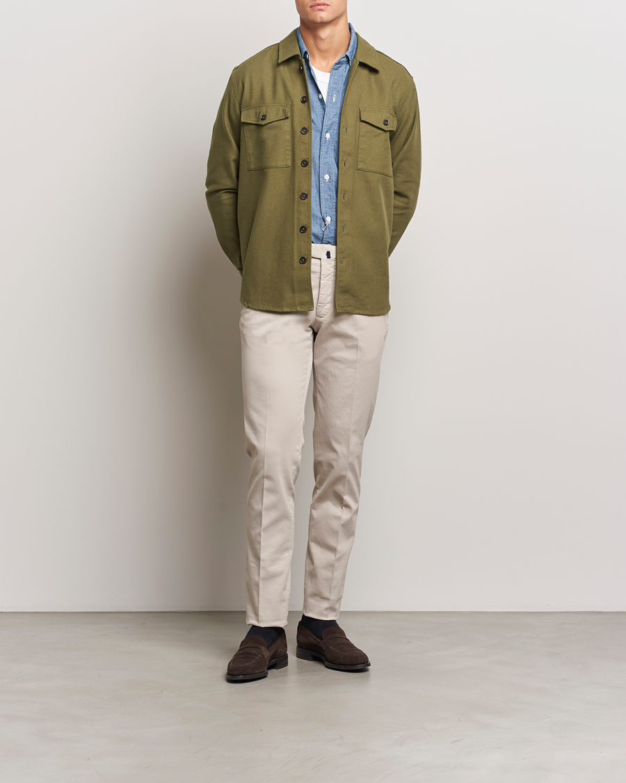 Hombres | Camisas | Grigio | Heavy Twill Overshirt Military