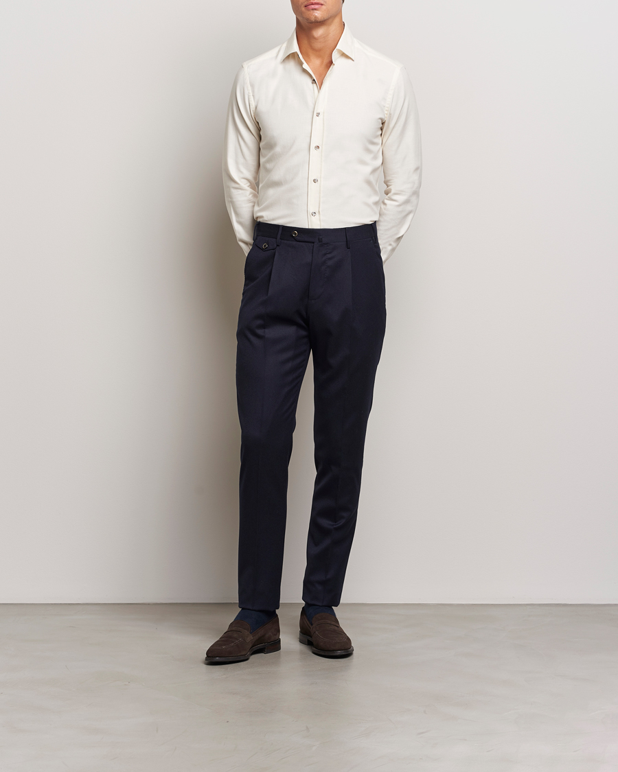 Hombres | Camisas | Grigio | Cotton Twill Shirt Off White
