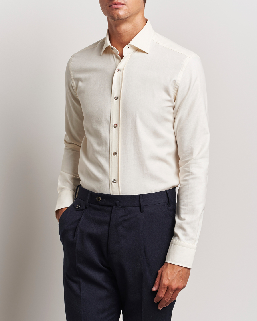 Hombres | Camisas | Grigio | Cotton Twill Shirt Off White