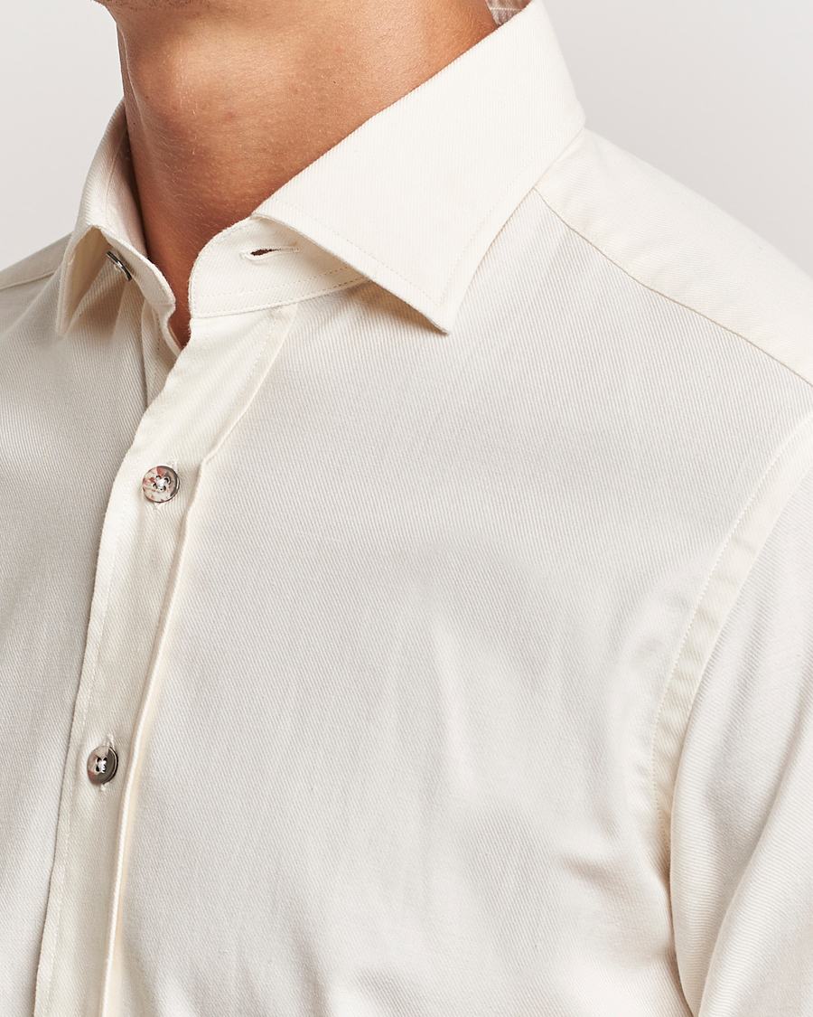 Hombres | Camisas | Grigio | Cotton Twill Shirt Off White