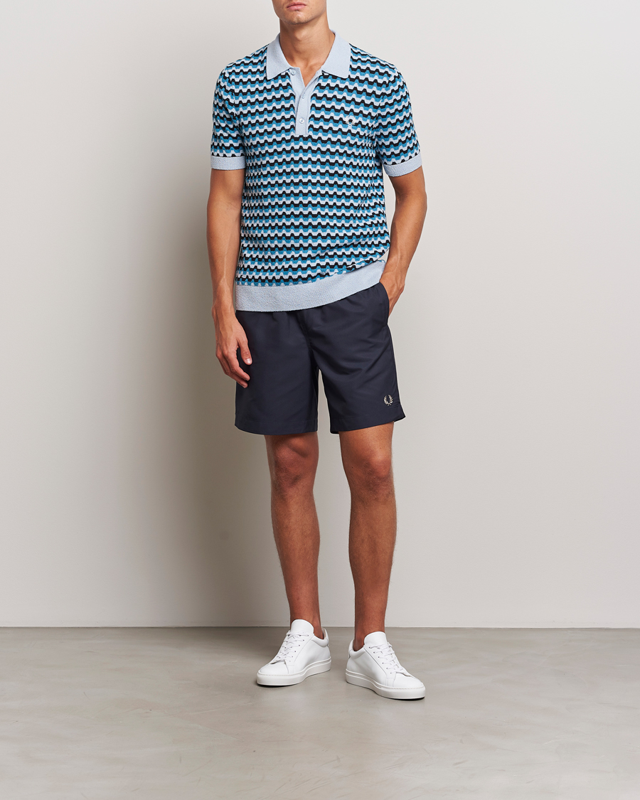 Hombres | Polos | Fred Perry | Bouclé Jacquard Knitted Polo Light Smoke
