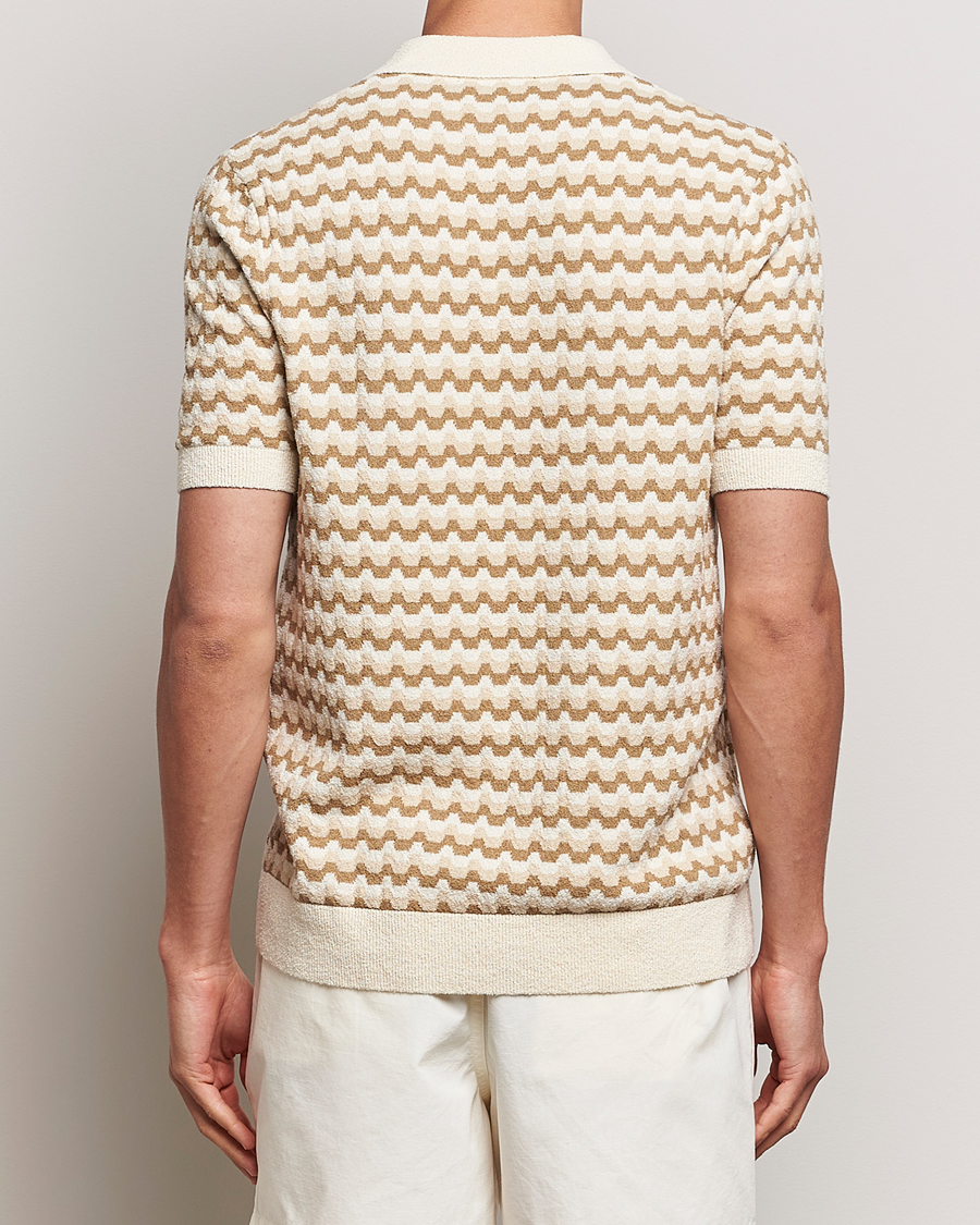 Hombres | Polos | Fred Perry | Bouclé Jacquard Knitted Polo Ecru