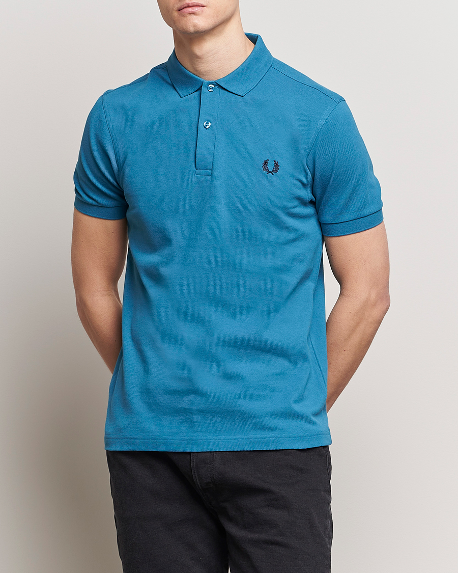 Hombres | Fred Perry | Fred Perry | Plain Polo Shirt Ocean Blue