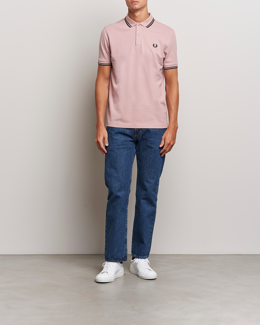 Hombres | Polos | Fred Perry | Twin Tipped Polo Shirt Dusty Rose Pink