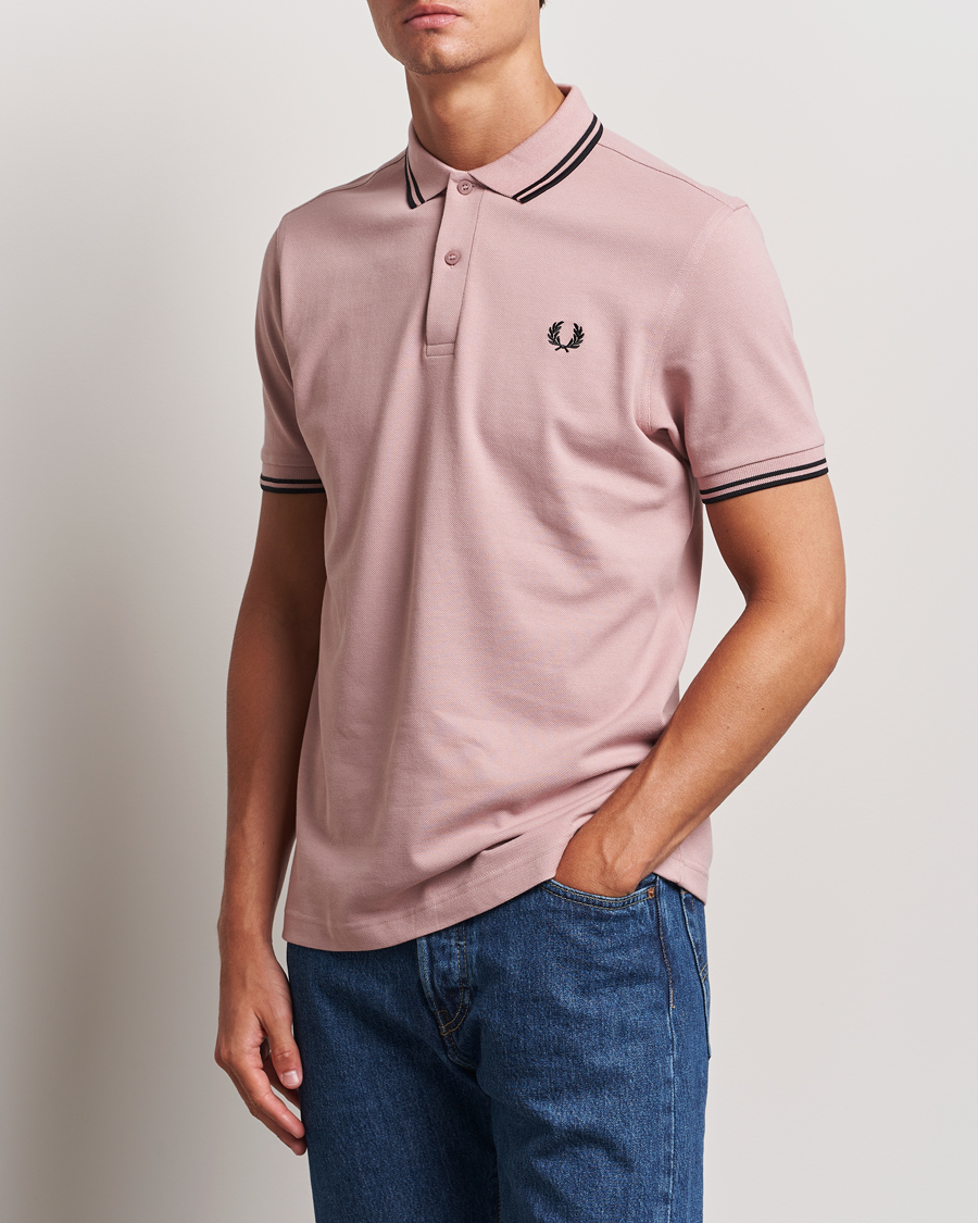 Hombres | Polos | Fred Perry | Twin Tipped Polo Shirt Dusty Rose Pink