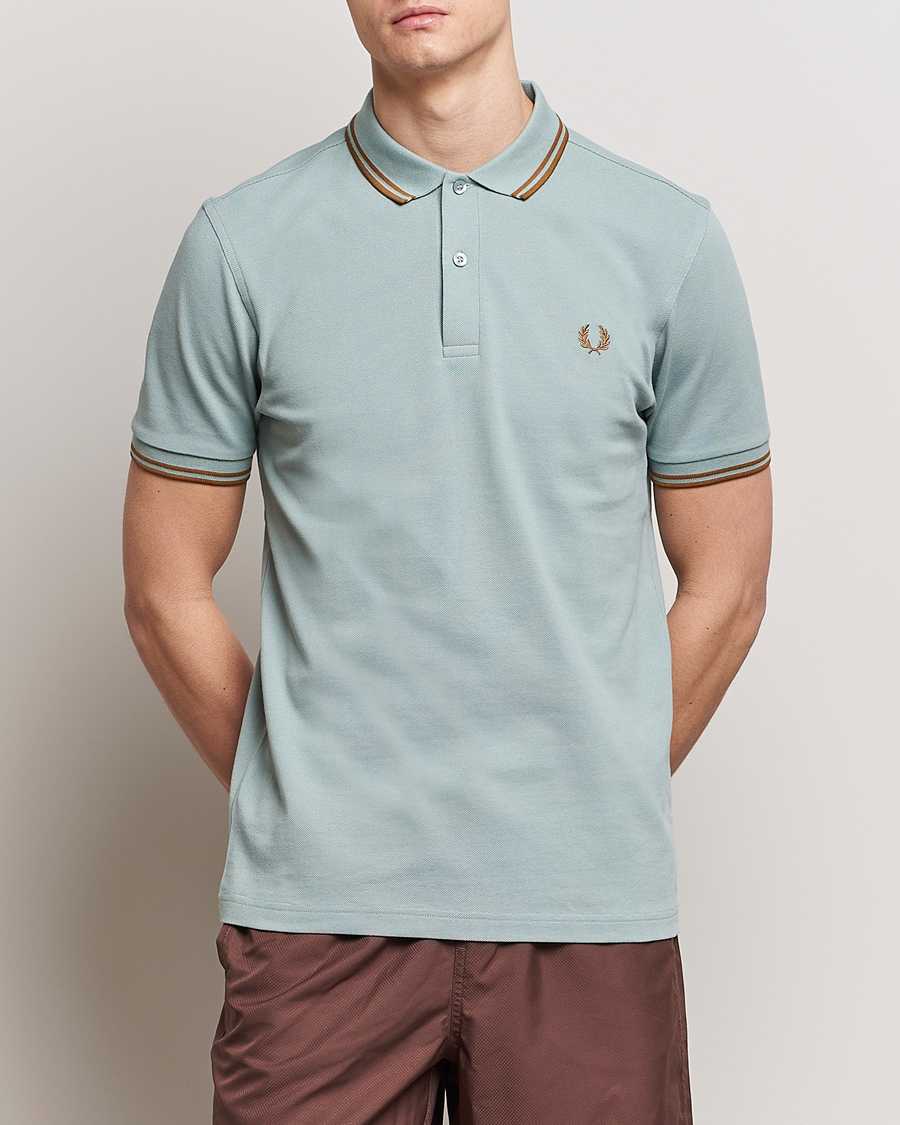 Hombres | Fred Perry | Fred Perry | Twin Tipped Polo Shirt Silver Blue
