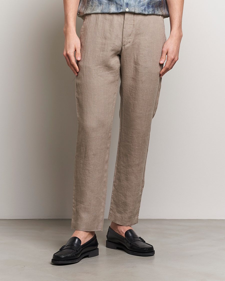 Hombres | Pantalones de lino | NN07 | Theo Linen Trousers Greige