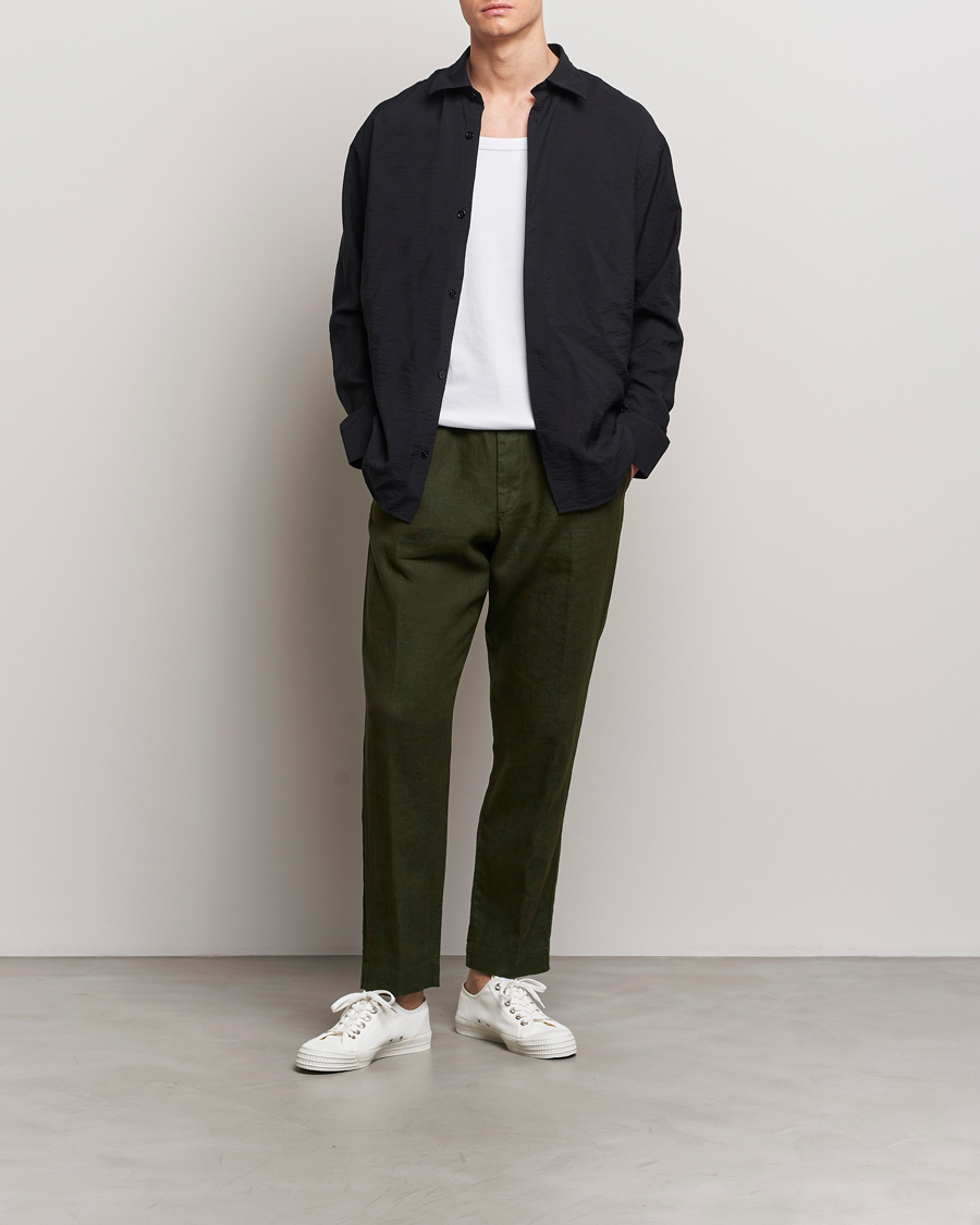 Hombres | Pantalones | NN07 | Billie Linen Drawstring Trousers Rosin Green