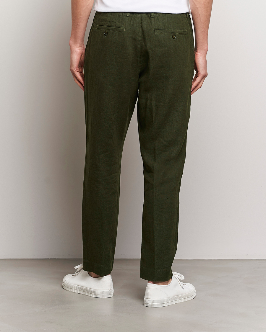 Hombres | Pantalones | NN07 | Billie Linen Drawstring Trousers Rosin Green